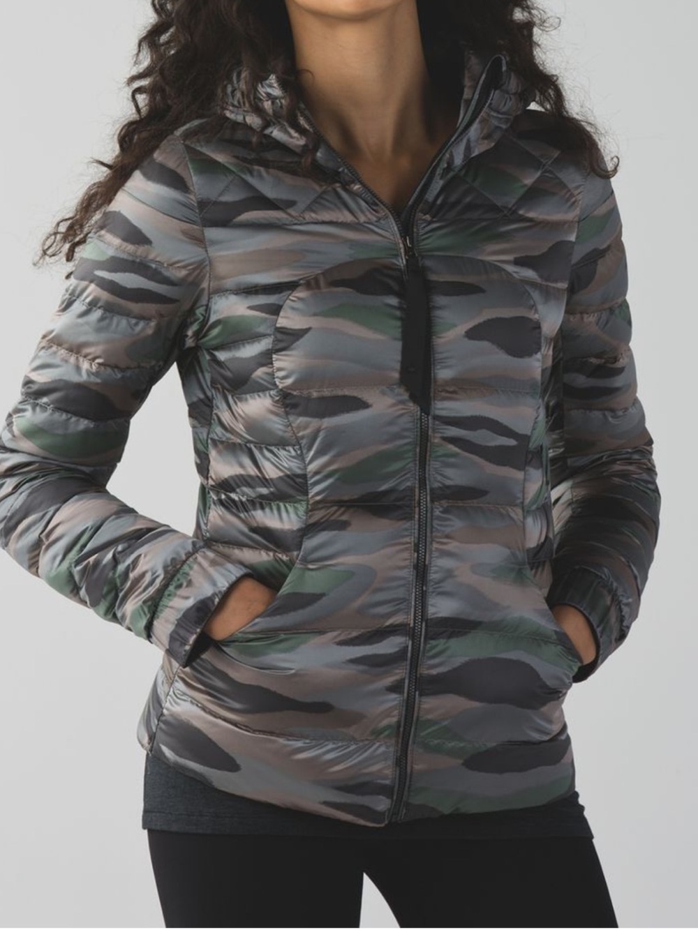 Lululemon Lightweight Camo Puffer Jacket with Hood